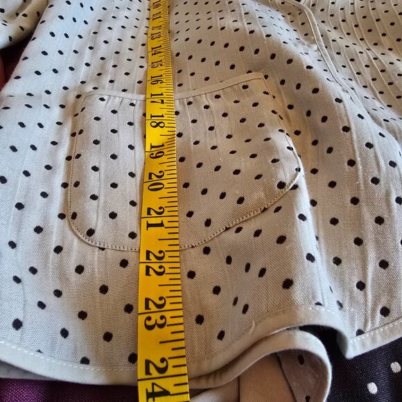 Lana Lee - Vintage Two-Piece Jacket & Skirt Set in Cream Tone, Black Polka Dots - Picture 16 of 16